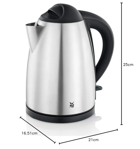 WMF Bueno Wasserkocher Edelstahl 1,7l, elektrischer Wasserkocher mit Kalkfilter, 2400 W, beleuchtete Wasserstandsanzeige, edelstahl matt