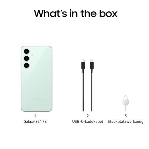 Samsung Galaxy S24 FE AI Smartphone ohne Vertrag, AI Handy mit Android, 8 GB RAM, 128 GB Speicher, 50-MP-Kamera, Lange Akkulaufzeit, Mint, 36 Monate Herstellergarantie [Exklusiv bei Amazon]