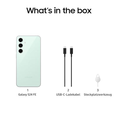 Samsung Galaxy S24 FE AI Smartphone ohne Vertrag, AI Handy mit Android, 8 GB RAM, 256 GB Speicher, 50-MP-Kamera, Lange Akkulaufzeit, Mint, 36 Monate Herstellergarantie [Exklusiv bei Amazon]