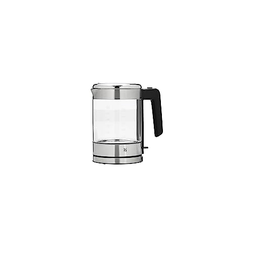 WMF Küchenminis Wasserkocher Glas 1 Liter, kabelloser Wasserkocher klein, Wasserstandanzeige, Kalk-Wasserfilter, Kochstoppautomatik, 1900 Watt,