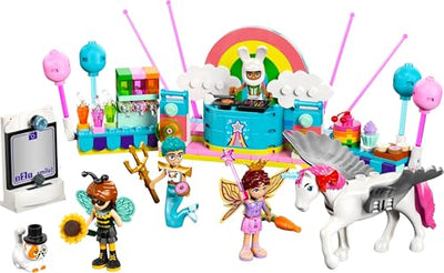 LEGO Friends Kostümparty mit Einhorn und Fee - Spielzeug für Mädchen ab 6 Jahren, inkl. Bühne, DJ-Pult, 4 Mini-Puppen, Kater Churro & Pferd als Tierfigur, Plus Zubehör - Geschenkidee - 42661