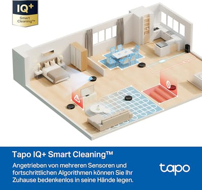 Tapo RV30 Max Plus Saugroboter mit Wischfunktion und automatischer Absaugstation, 5300Pa Ultra Starke Saugkraft, LiDAR+IMU Dual-Navigation, Alexa & Google Assistant Sprachsteuerung, APP