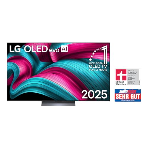 LG OLED65C5ELB TV 65 Zoll (165 cm) 4K OLED evo AI TV (α9 Gen8 4K AI Prozessor, webOS 25, 120Hz (VRR bis zu 144Hz)) [Modelljahr 2025]