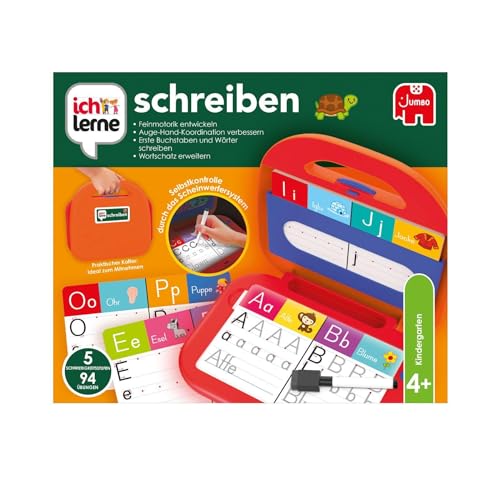 Jumbo 19890 ich lerne schreiben Lernspiel, für Kinder, ab 4 Jahren, Mehrfarbig