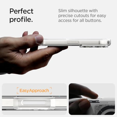 Spigen für iPhone 16 Pro Hülle [Anti-Yellowing] Ultra Hybrid MagFit Case Handyhülle Transparent Dünn Slim Kompatibel mit MagSafe -Neo One
