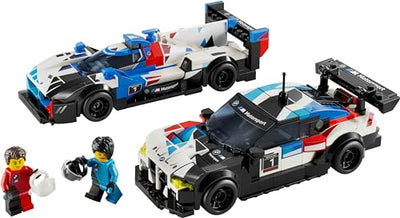 LEGO Speed Champions BMW M4 GT3 & BMW M Hybrid V8 Rennwagen Auto Spielzeug mit 2 baubaren Modellautos und 2 Rennfahrer-Minifiguren, Geschenk für Jungs, Mädchen ab 9 Jahren, Modellauto 76922