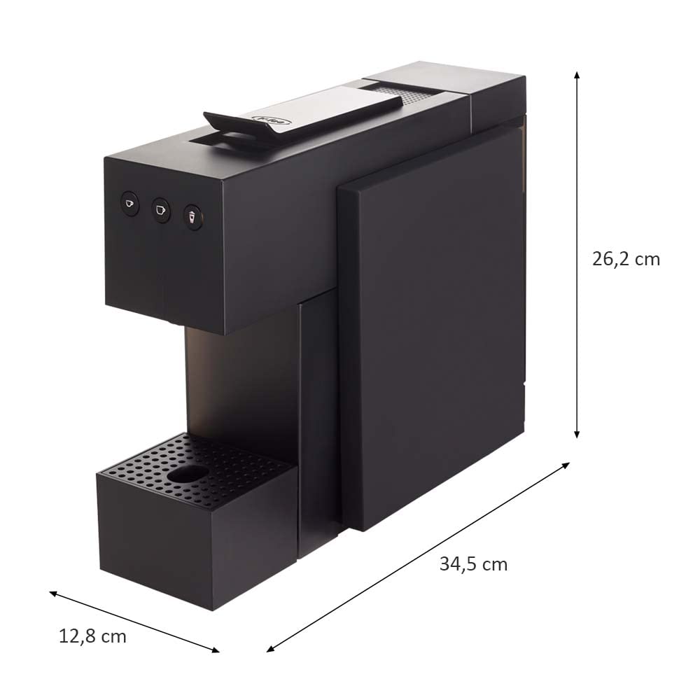 K-fee SQUARE Kapselmaschine für Kaffee, Tee & Kakao | kompakte Kaffeemaschine | schnelles Aufheizen | 0,8 L Wassertank | 19 Bar | Piano Black