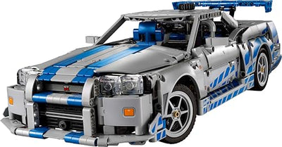 LEGO Technic 2 Fast 2 Furious Nissan Skyline GT-R R34 Automodell-Bauset für Erwachsene - mit Driftfunktion, Lenkung, Federung und 6-Zylinder-Motor - Sammlergeschenk für Fans - 42210