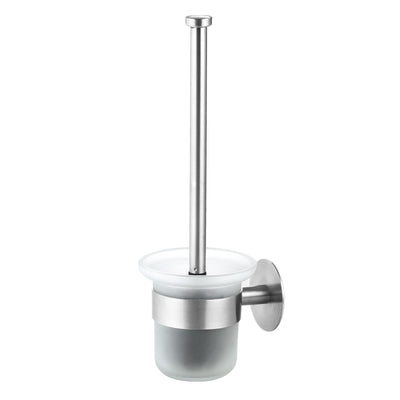 MaxDoux Klobürste- Toilettenbürste Ohne Bohren Wandmontage WC Bürste mit Halter Edelstahl und Glas Klobürstenhalter WC Garnitur für Bad und WC
