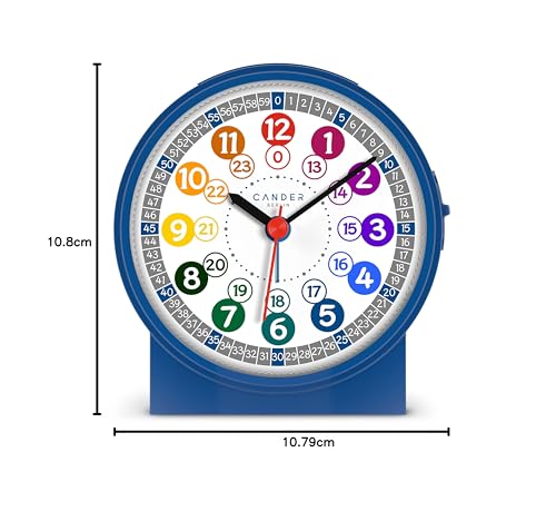 Cander Berlin MNU 1009 J Kinderwecker Wecker Kinder lautlos blau geräuschlos Lernuhr Kinderuhr Licht Snooze Tischuhr Beleuchtung geräuscharm Schlummer