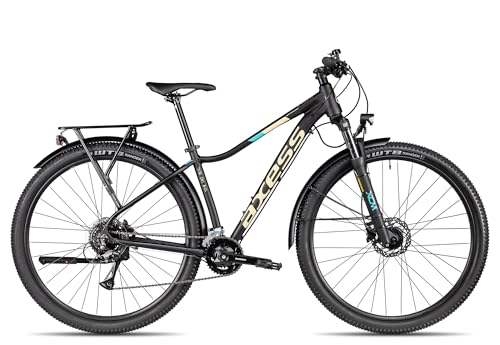 Axess MEEA DX ATB | Damen-Mountainbike | MTB-Hardtail | 16-Gang Schaltung | hydraulische Scheibenbremsen | Straßenausstattung, Farbe:matt Black, Rahmengröße:16 Zoll