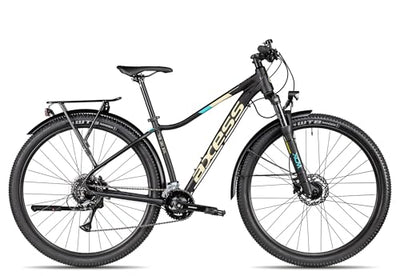 Axess MEEA DX ATB | Damen-Mountainbike | MTB-Hardtail | 16-Gang Schaltung | hydraulische Scheibenbremsen | Straßenausstattung, Farbe:matt Black, Rahmengröße:16 Zoll