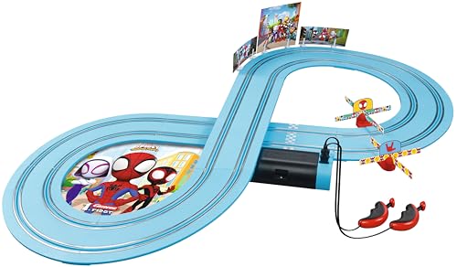 Carrera - 20063049 First I Spidey Web Spinners Rennbahn-Set I Auto für Rennbahn | Rennbahnen und lizensierte Slotcars | bis zu 2 Spieler | Für Kinder ab 3 Jahren & Erwachsene