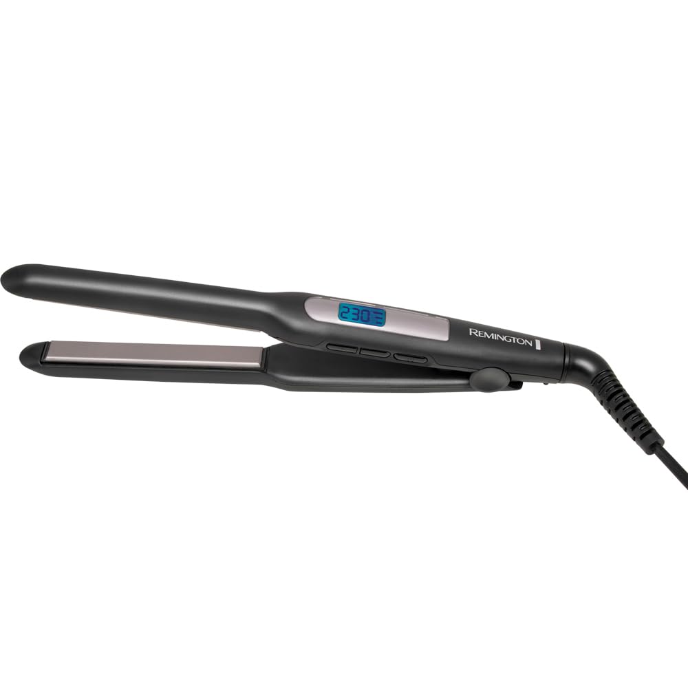 Remington Glätteisen [extra schmale Platten: für kurzes Haar, Pixies, Pony, Bart & kleine Locken] Haarglätter (Ultra-Pro-Keramikbeschichtung, LCD-Display,150-230°C) Bartglätter S5515