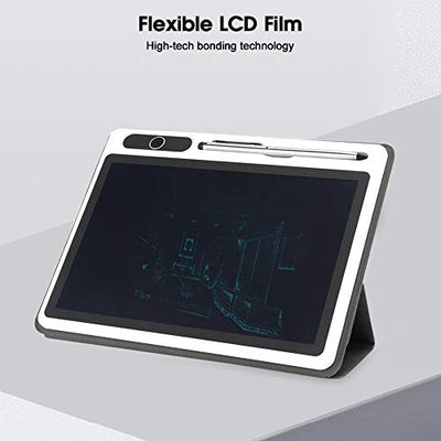 Topiky 10,1-Zoll-LCD-Handschrifttafel mit Ledertasche und Stiftset, Elektronischer Notizblock LCD-Tablet-Zeichenblock Business Supply Handmalwerkzeug(Rosenrot)