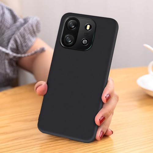 LYZXMY Hülle für Blackview Oscal Flat 1C(6.56") Schwarz Handyhülle + 3 Stück Gehärtetes Glas Schutzfolie, Case Weich Silikon TPU Schutzhülle Cover 9H Härte HD Gehärtetes Glasfolie Glas
