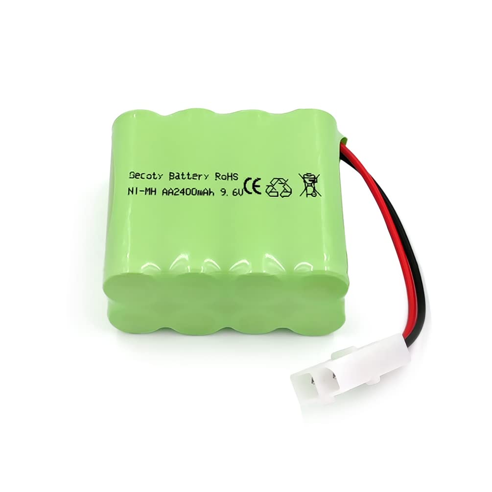 Gecoty® 9.6V NiMH Akku, 2400mAh Wiederaufladbarer AA Akkupack mit USB Ladekabel und KET 2P Anschluss für RC Truck RC Tank und RC Schlachtschiff