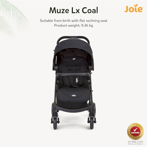 Joie Muze Kinderwagen mit vollem Funktionsumfang, kompakter faltbarer Babywagen mit 5-Punkt-Gurt, kompatibel mit Reisesystem, flach liegend und geeignet für Geburt bis 15 kg (Geburt - 36 Monate)