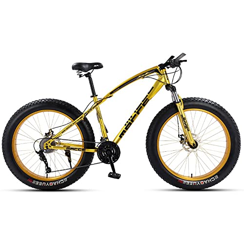 Wmmner Mountainbike 24/26 Zoll, Mountainbike Trail Bike für Erwachsene mit Fettreifen, 7/21/24/27/30, Rahmen aus Stahl mit hohem Kohlenstoffgehalt, doppelte Federung Com