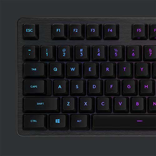 Logitech G512 mechanische Gaming-Tastatur, GX-Red Linear Switches, LIGHTSYNC RGB-Beleuchtung, USB-Durchschleife, Aluminium-Gehäuse, Programmierbare F-Tasten, US QWERTY-Layout - Schwarz