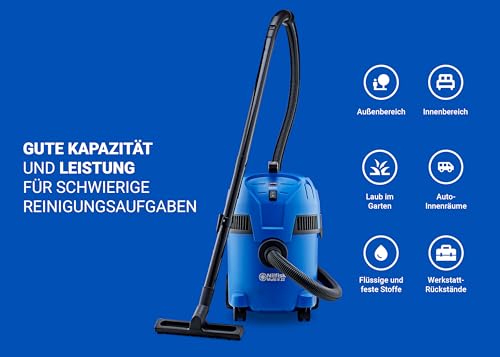 Nilfisk Multi II 22 EU Nass-/Trockensauger, für die Reinigung im Innen- & Außenbereich, 22 Liter Fassungsvermögen, 1200 W Eingangsleistung (blau), Advance