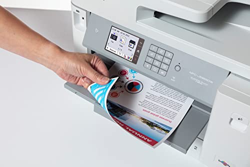 Brother MFC-J5955DW Business-Ink 4-in-1 Multifunktionsgerät mit DIN A3 Druckfunktion (30 Seiten/Min, Tintenstrahl, USB, LAN, WLAN, Duplexdruck) weiß/grau 545 x 436 x 375 mm (BxTxH)