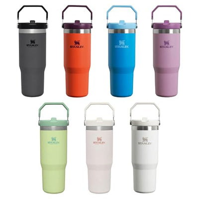 Stanley IceFlow Flip Straw Trinkflasche mit Strohhalm 0.89L - Thermosflasche Hält 12+ Stunden Kalt - Auslaufsicher - Trinkflasche Sport - Wasserflasche BPA Frei - Spülmaschinenfest - Frost