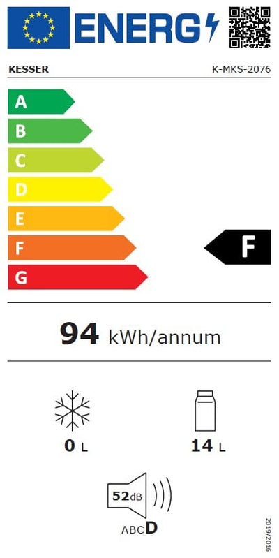 KESSER® Minikühlschrank mit Schloss, Minibar 40 Liter Nutzinhalt, Leise 22db, Abschließbar, Schlafzimmer, Wechselbarer Türanschlag, ca. 4°-16°C Höhe 57cm, Innenbeleuchtung Tisch-Kühlschrank Schwarz