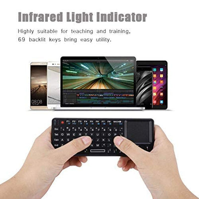 Socobeta 2,4 GHz Wireless Touchpad-Tastatur Wiederaufladbare Ultra Thin USB-Tastatur mit Hintergrundbeleuchtung