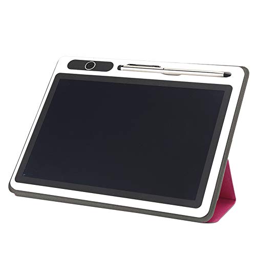 Topiky 10,1-Zoll-LCD-Handschrifttafel mit Ledertasche und Stiftset, Elektronischer Notizblock LCD-Tablet-Zeichenblock Business Supply Handmalwerkzeug(Rosenrot)