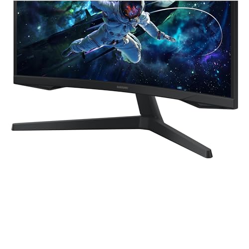 Samsung Odyssey G55C Curved Gaming Monitor, 32 Zoll, Bildschirm mit VA-Panel, 2.560 x 1.440 Pixel, 1.000R Radius, HDR10, AMD FreeSync, Bildwiederholrate 165 Hz, Reaktionszeit 1 ms (MPRT)