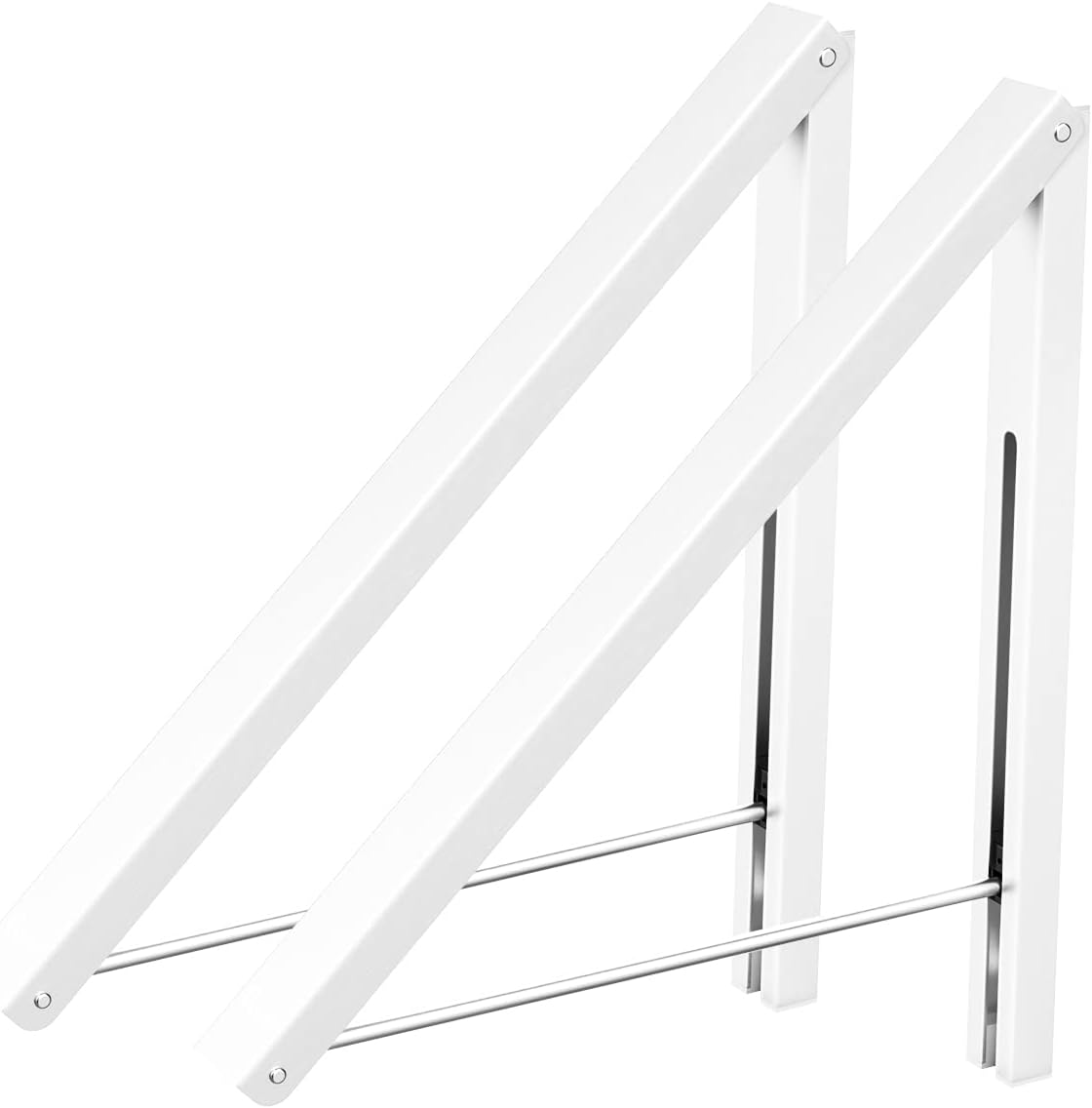 Anjuer Wäscheständer, Wandmontage, Kleiderbügel, zusammenklappbar, Aluminium, platzsparend, Weiß
