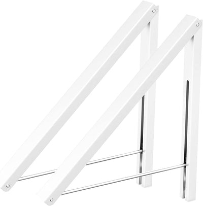 Anjuer Wäscheständer, Wandmontage, Kleiderbügel, zusammenklappbar, Aluminium, platzsparend, Weiß