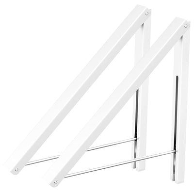 Anjuer Wäscheständer, Wandmontage, Kleiderbügel, zusammenklappbar, Aluminium, platzsparend, Weiß