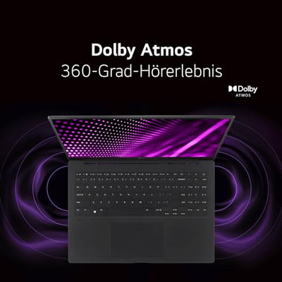 2024 LG gram Pro 16 Zoll Notebook - 1199g Intel Core Ultra7 Laptop (32GB RAM, 2TB Dual SSD, 24,5h Akkulaufzeit, IPS Panel Anti-Glare Display, Win 11 Pro) - Schwarz
