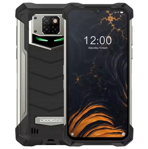 DOOGEE S8P 10000mAh Akku Outdoor Smartphone Ohne Vertrag, Octa-Core 6GB+128GB Android 10, 21MP Quad-Kamera, 6,3-Zoll-FHD + Corning Gorilla-Glas, Drahtlose Rückladung, IP68 Robustes Handy Schwarz