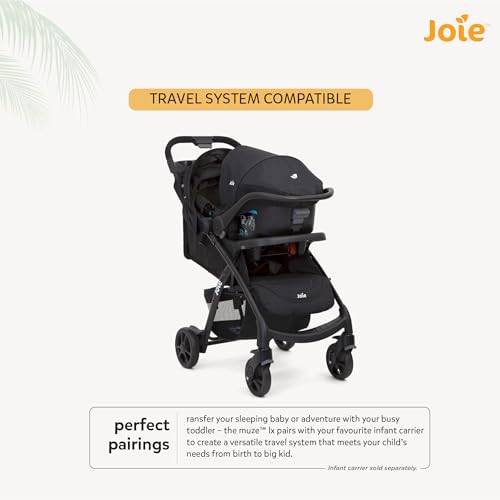 Joie Muze Kinderwagen mit vollem Funktionsumfang, kompakter faltbarer Babywagen mit 5-Punkt-Gurt, kompatibel mit Reisesystem, flach liegend und geeignet für Geburt bis 15 kg (Geburt - 36 Monate)