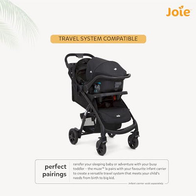 Joie Muze Kinderwagen mit vollem Funktionsumfang, kompakter faltbarer Babywagen mit 5-Punkt-Gurt, kompatibel mit Reisesystem, flach liegend und geeignet für Geburt bis 15 kg (Geburt - 36 Monate)
