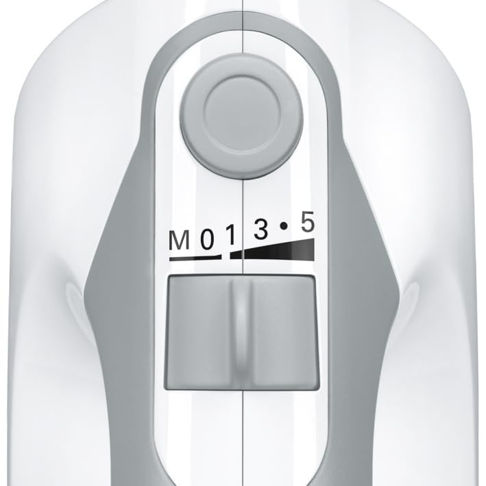 Bosch Handrührer MFQ36460, Handrührgerät, Rührschüssel Plus Halterung, 2 Rührbesen, 2 Edelstahl-Knethaken, 450 W, WeiÃŸ