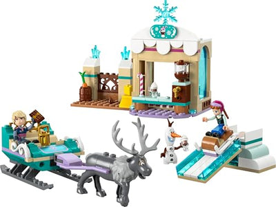 LEGO ǀ Disney Frozen Annas Schlittenabenteuer, Bauspielzeug und Fantasy Spielset, Schokoladenstand mit Anna, Kristoff, Olaf und Sven Mini Puppen, Prinzessin Spielzeug für Mädchen ab 4 Jahren 43256