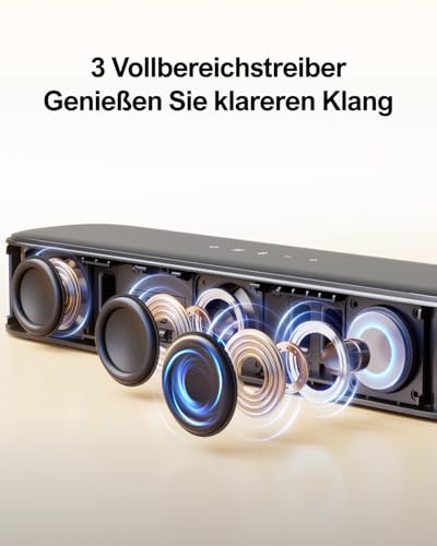 ULTIMEA 5.1 Surround Sound System, Soundbar für TV Geräte mit App Steuerung, Soundbar mit Subwoofer, 2 Surround Lautsprechern, Heimkino Soundsystem mit verstellbarem Bass, Bluetooth 5.3, Aura A30