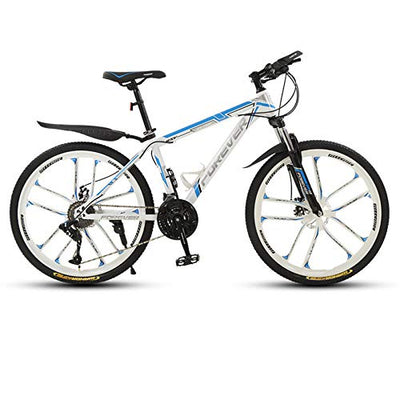 Mountainbike, Mountain Trail Bike Klappbare Outroad-Fahrräder aus Kohlenstoffstahl, Fahrrad mit Vollfederung, Doppelscheibenbremsen, A-26 Zoll, 24 Geschwindigkeiten