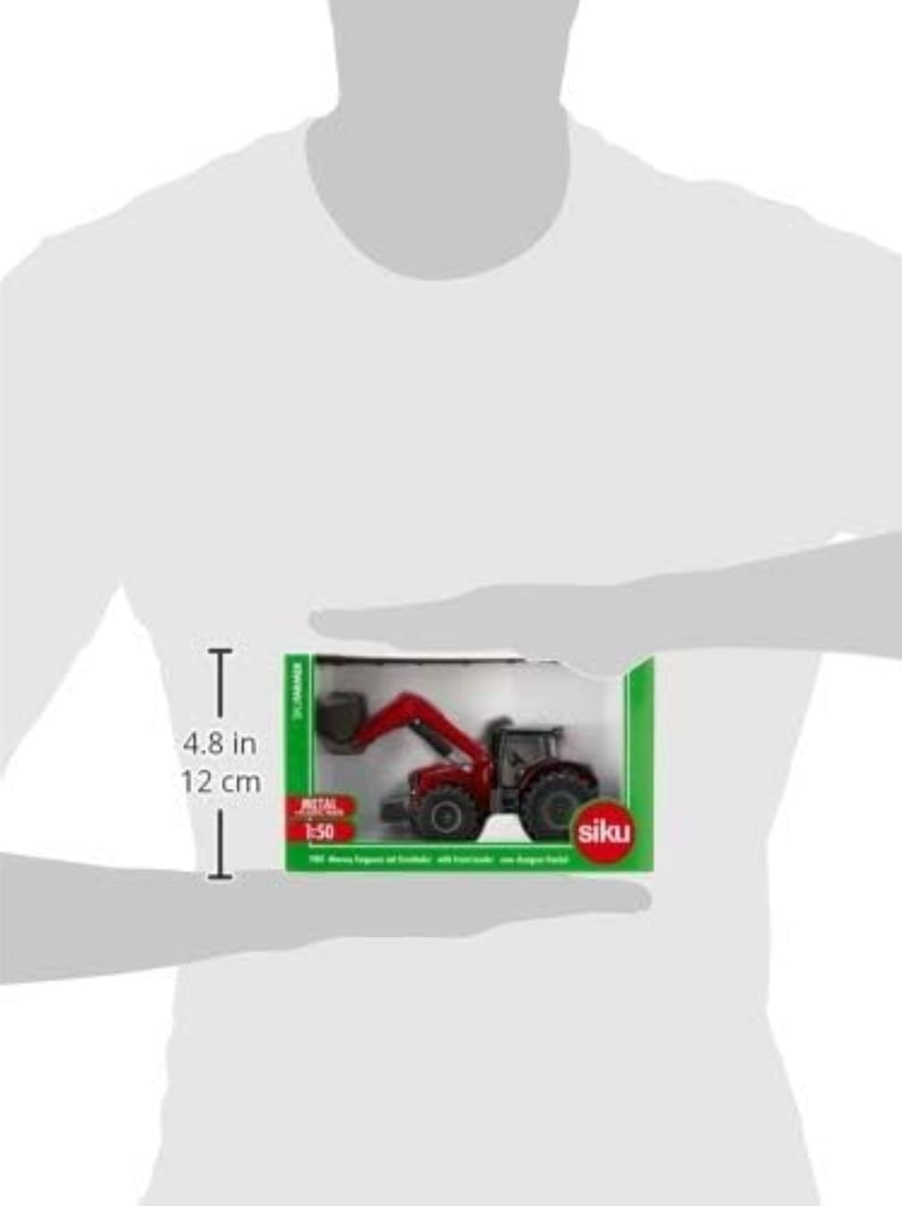 siku 1985, Massey Ferguson 8690 Traktor mit Frontlader, 1:50, Metall/Kunststoff, Rot, Viele Funktionen