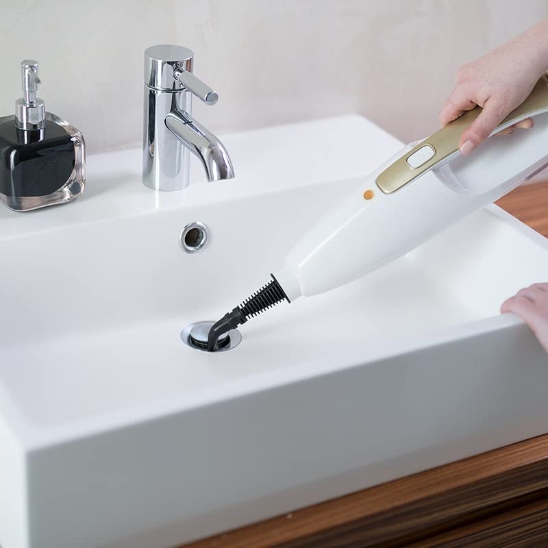 LIVINGTON Prime Steam Mop – Dampfbesen mit Knickgelenk für schwer erreichbare Stellen – vielseitiger Dampfreiniger zur Reinigung von Böden, Polstern und mehr - für schonende Bodenreinigung