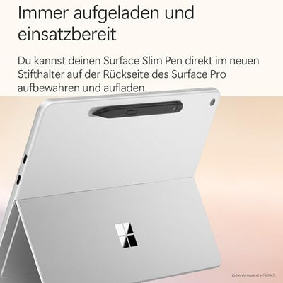 Microsoft Surface Pro | Copilot+ PC | 12” LCD Touchscreen | Snapdragon® X Plus | 16GB RAM | 512GB Speicher | Neuestes Modell | Platin