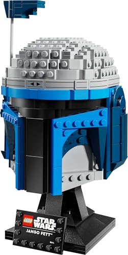 LEGO Star Wars 75408 Jango Fett Helm - Mandalorian Bauset für Erwachsene - Modell mit Ständer, Namensschild und Verstellbarer Antenne - Geschenk für Fans von Angriff der Klonkrieger