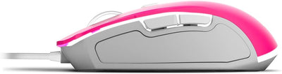 KROM Maus und -Mausunterlage Barbie Edition Kandy - Weiße LED-Membrantastatur, Maus optischem Sensor 6400 DPI, Mause-Matte hat eine Gummibasis, Italienisch Layout, pink