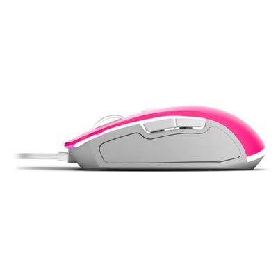 KROM Maus und -Mausunterlage Barbie Edition Kandy - Weiße LED-Membrantastatur, Maus optischem Sensor 6400 DPI, Mause-Matte hat eine Gummibasis, Französisch Layout, pink