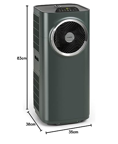Klarstein Mobile Klimaanlage, 5-in-1 Klimagerät, Ventilator, Luftentfeuchter, Luftreiniger & Nachtmodus, App-Steuerung, Wohnung mit Abluftschlauch, Air Conditioner, 11.500 BTU, Anthrazit