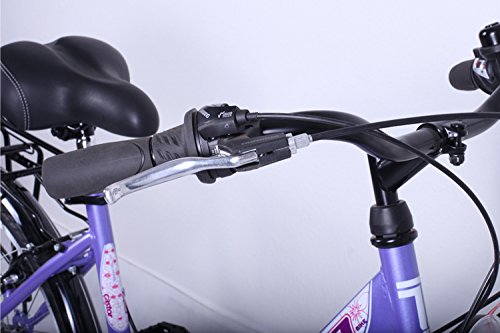 Talson 24 Zoll Fahrrad 21-Gang Shimano SCHALTUNG MIT Beleuchtung Lila-Weiss